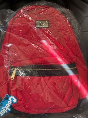 Cookies Smell Proof Quilted Backpack Red Black Gold Zipper New